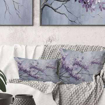 Beautiful Lilac Dreamscape IV - Lilacs Throw Pillow